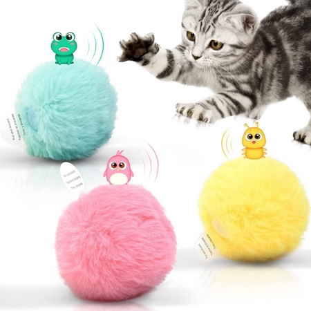 Potaroma Chirping Cat Toys Balls with SilverVine Catnip